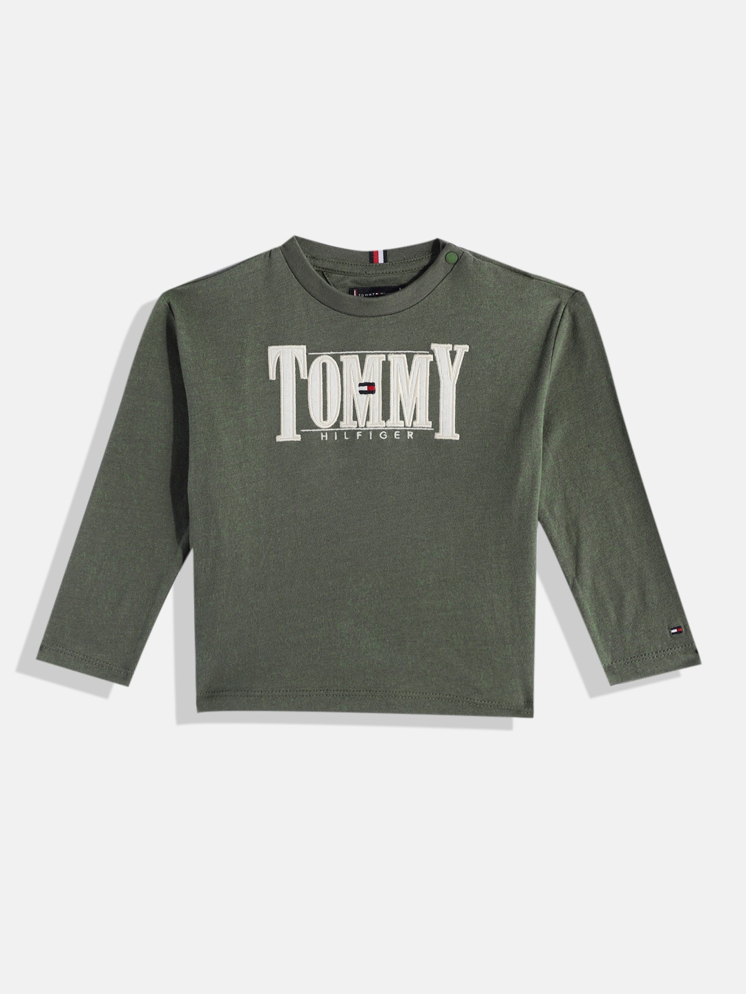 

Tommy Hilfiger Boys Applique Pure Cotton T-shirt, Green