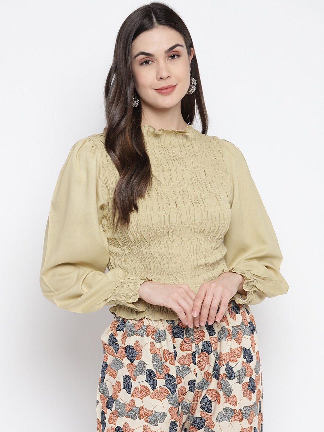 

Aawari Beige Ruffles Top
