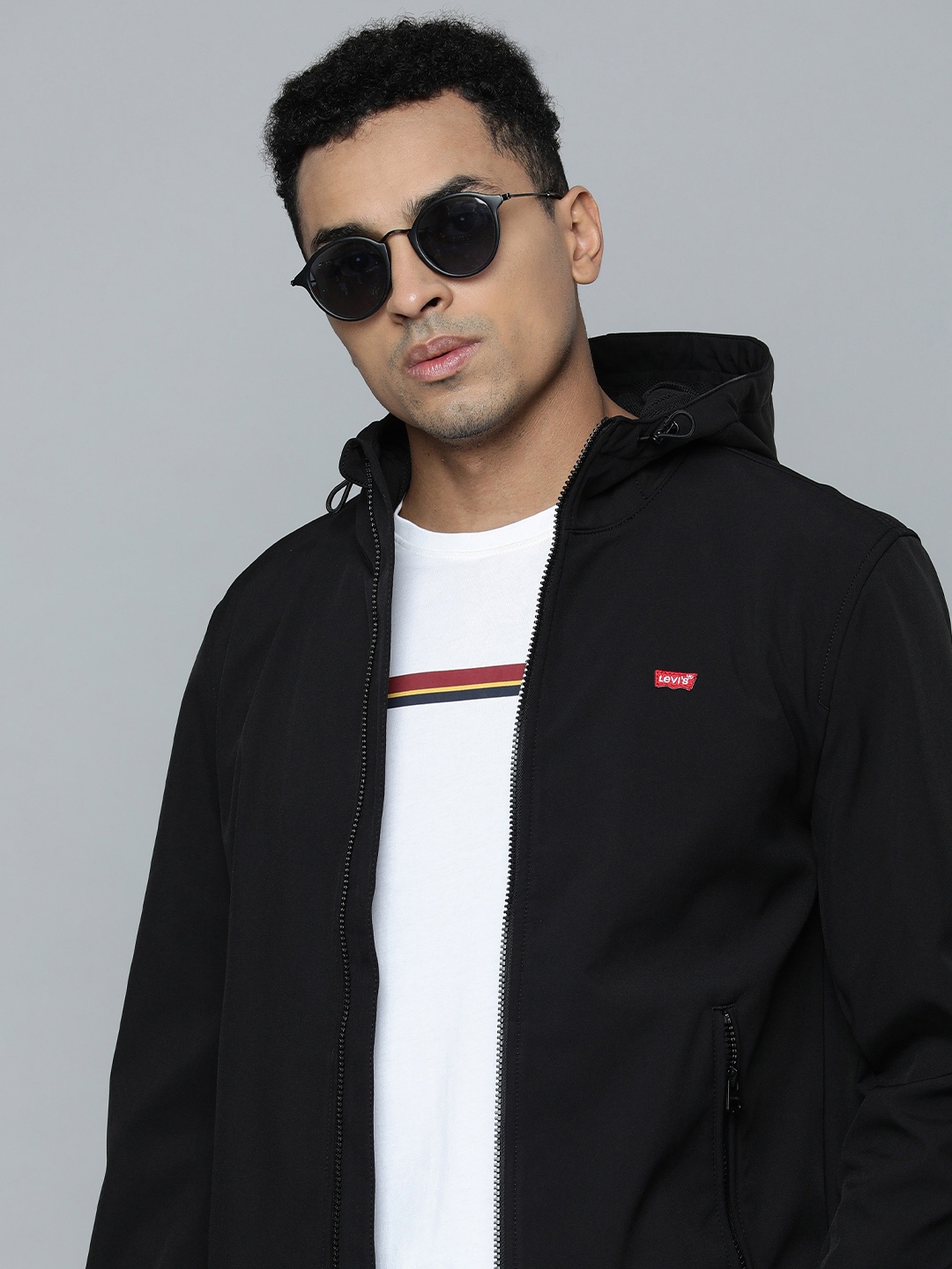 

Levis Solid Hooded Bomber Jacket, Black