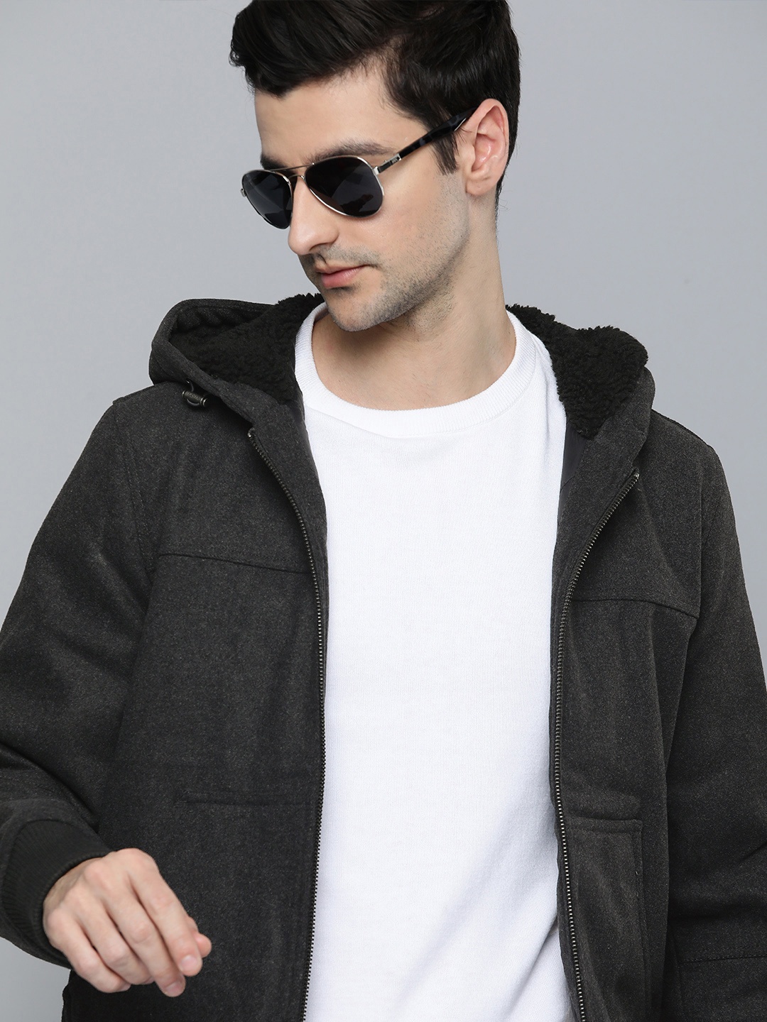 

Levis Men Black Solid Reversible Quilted Jacket