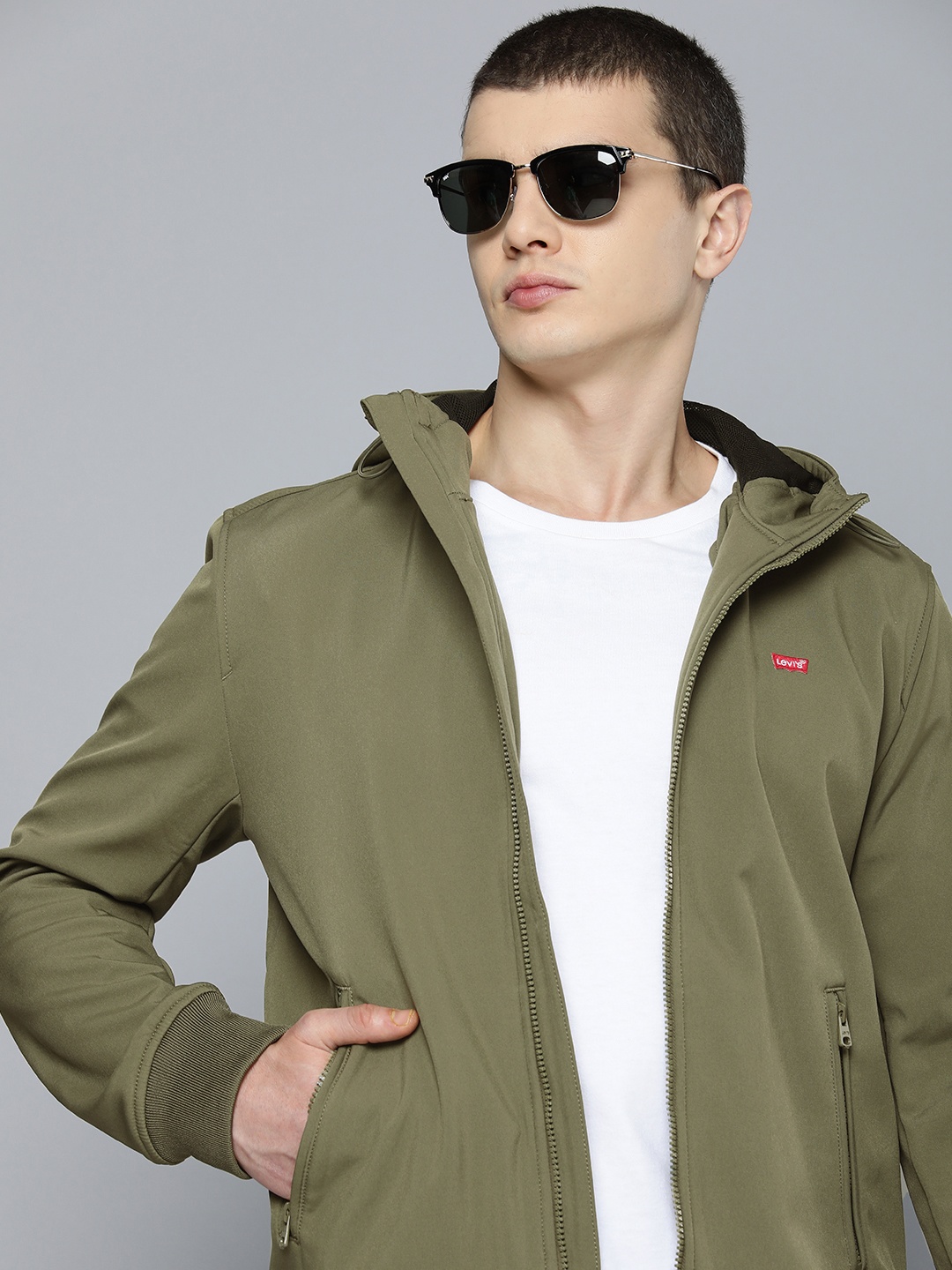 

Levis Hooded Bomber Jacket, Olive