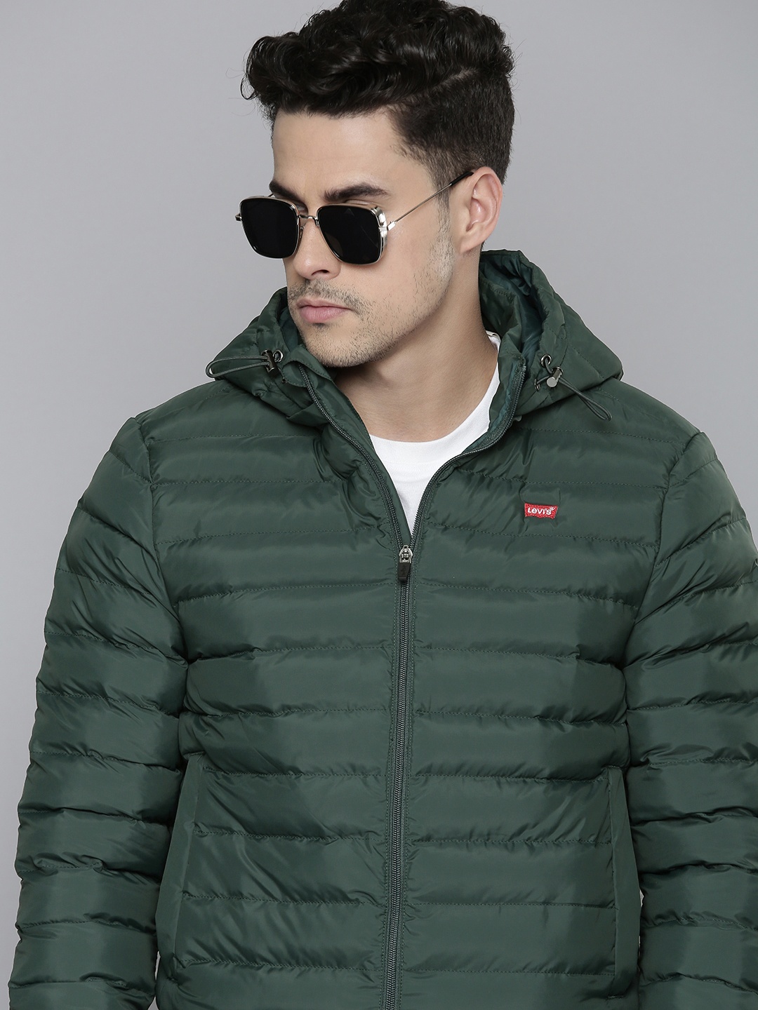 

Levis Men Hooded Puffer Jacket, Green