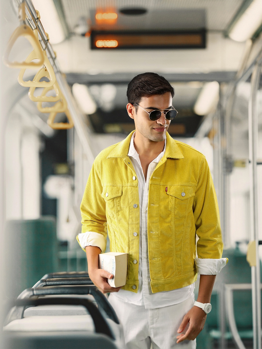 

Levis Men Yellow Solid Loose Fit Denim Jacket
