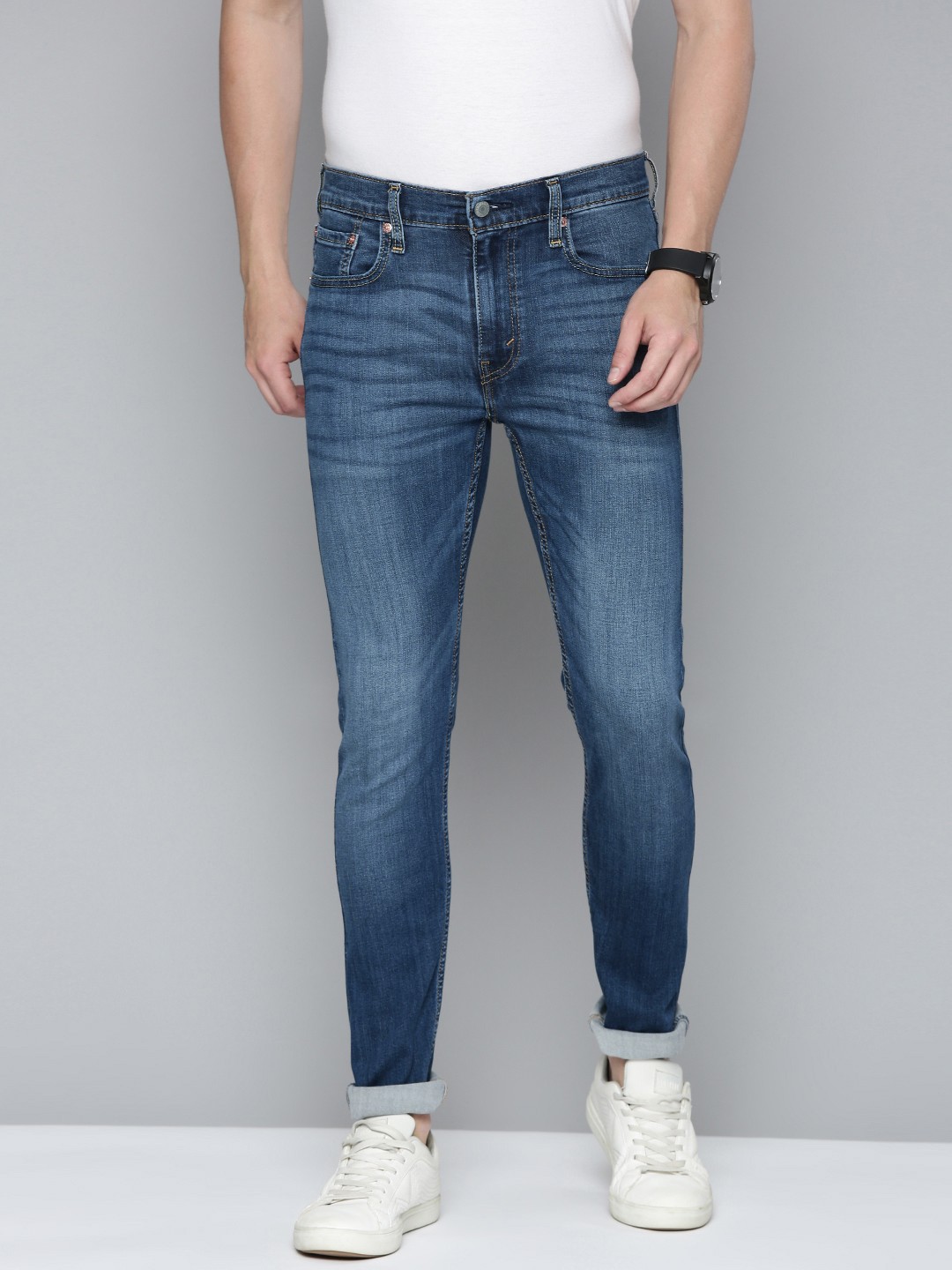 

Levis Men Skinny Fit Heavy Fade Stretchable Jeans, Blue