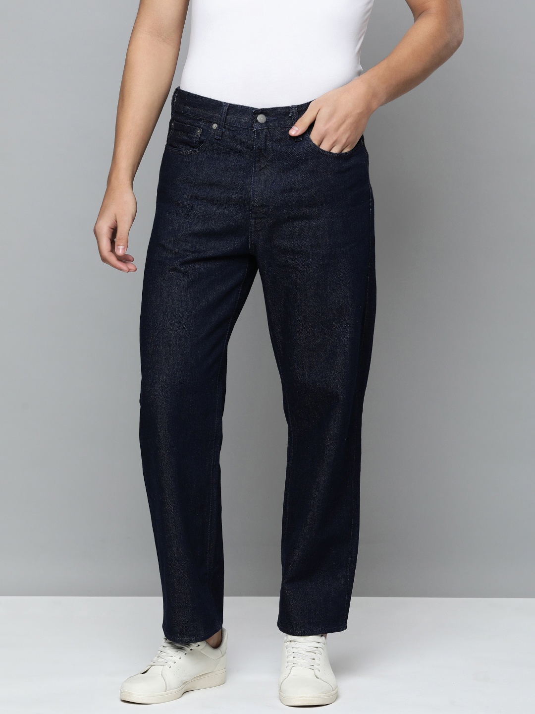 

Levis WellThread Men Navy Blue Relaxed Fit High-Rise Clean Look Pure Cotton Jeans