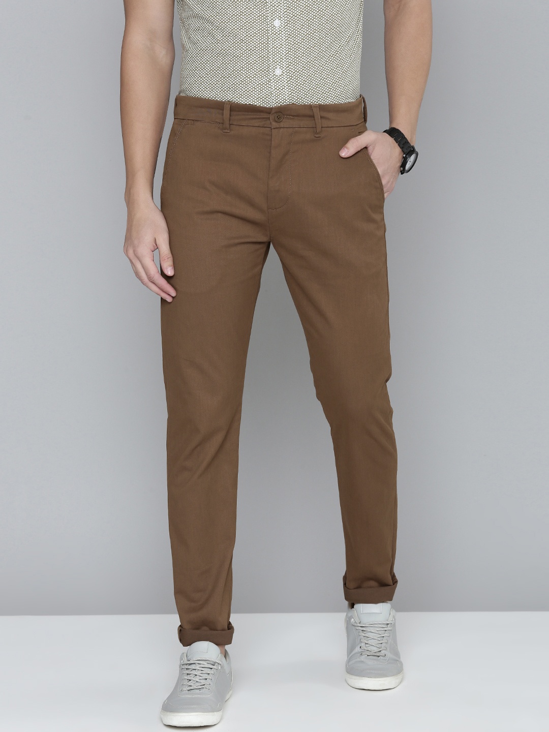 

Levis Men Brown 512 Slim Fit Mid-Rise Chinos Trousers