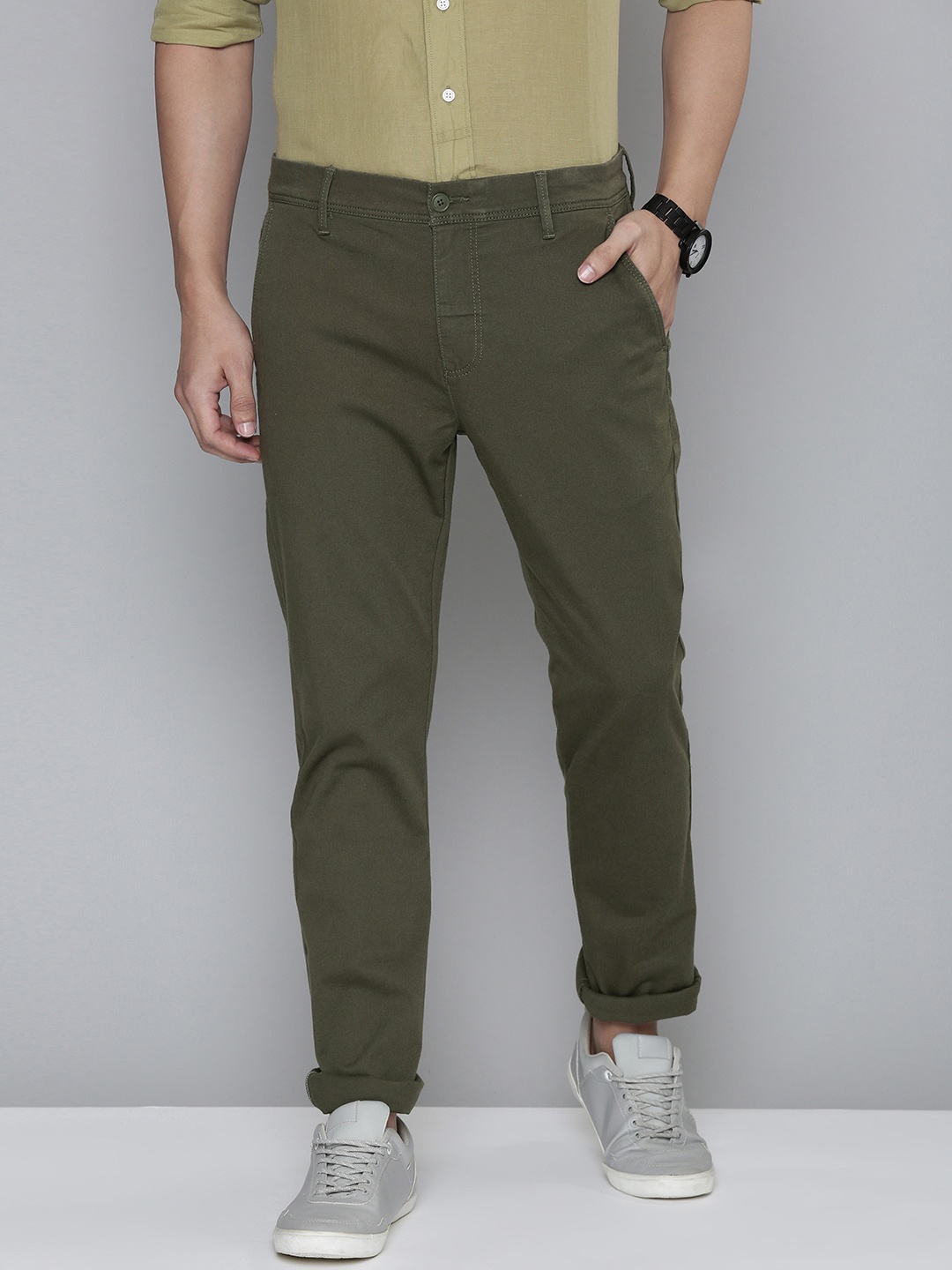 

Levis Men Olive Green 511 Slim Fit Chinos Trousers