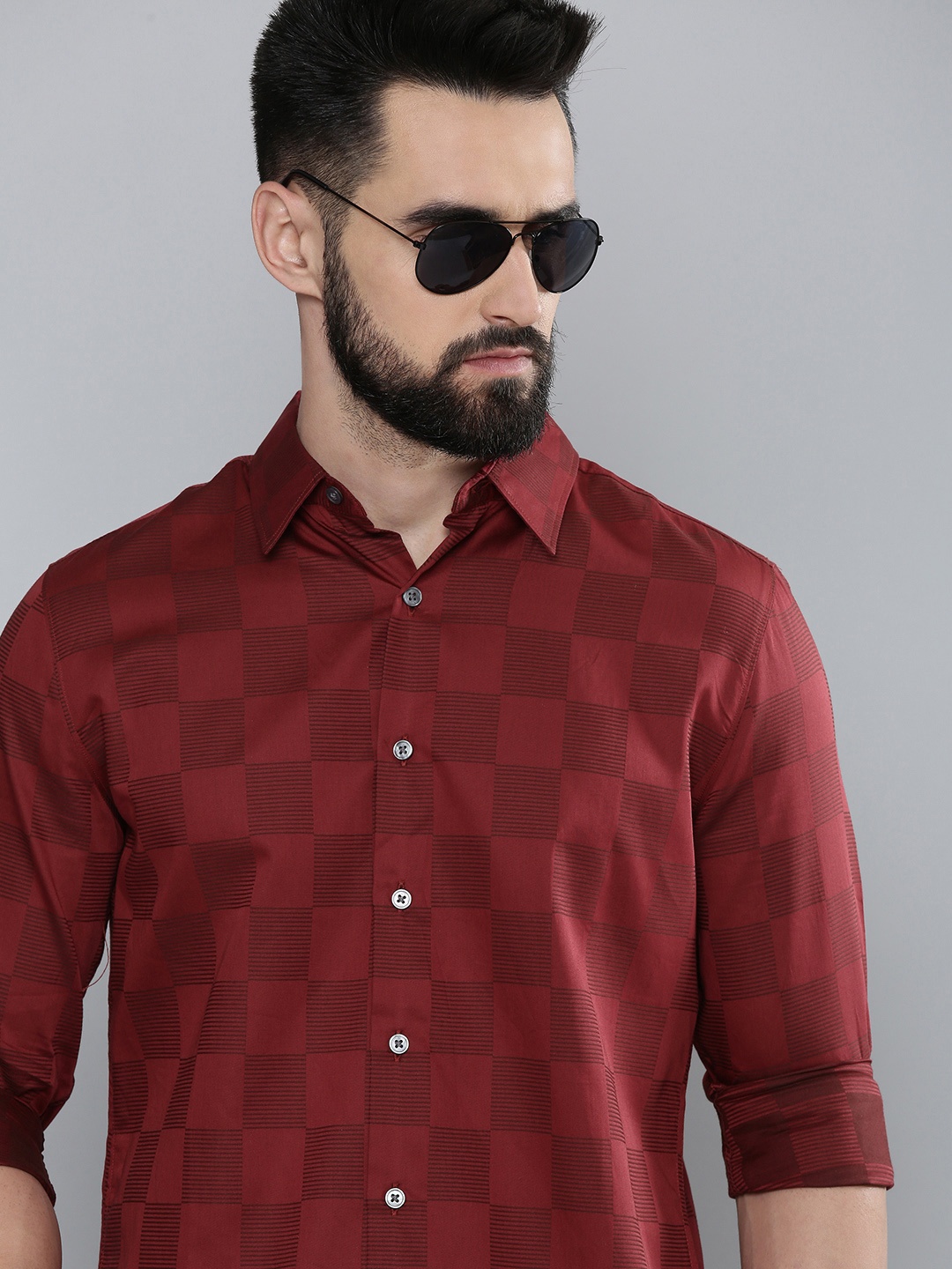 

Levis Men Red Slim Fit Printed Pure Cotton Casual Shirt