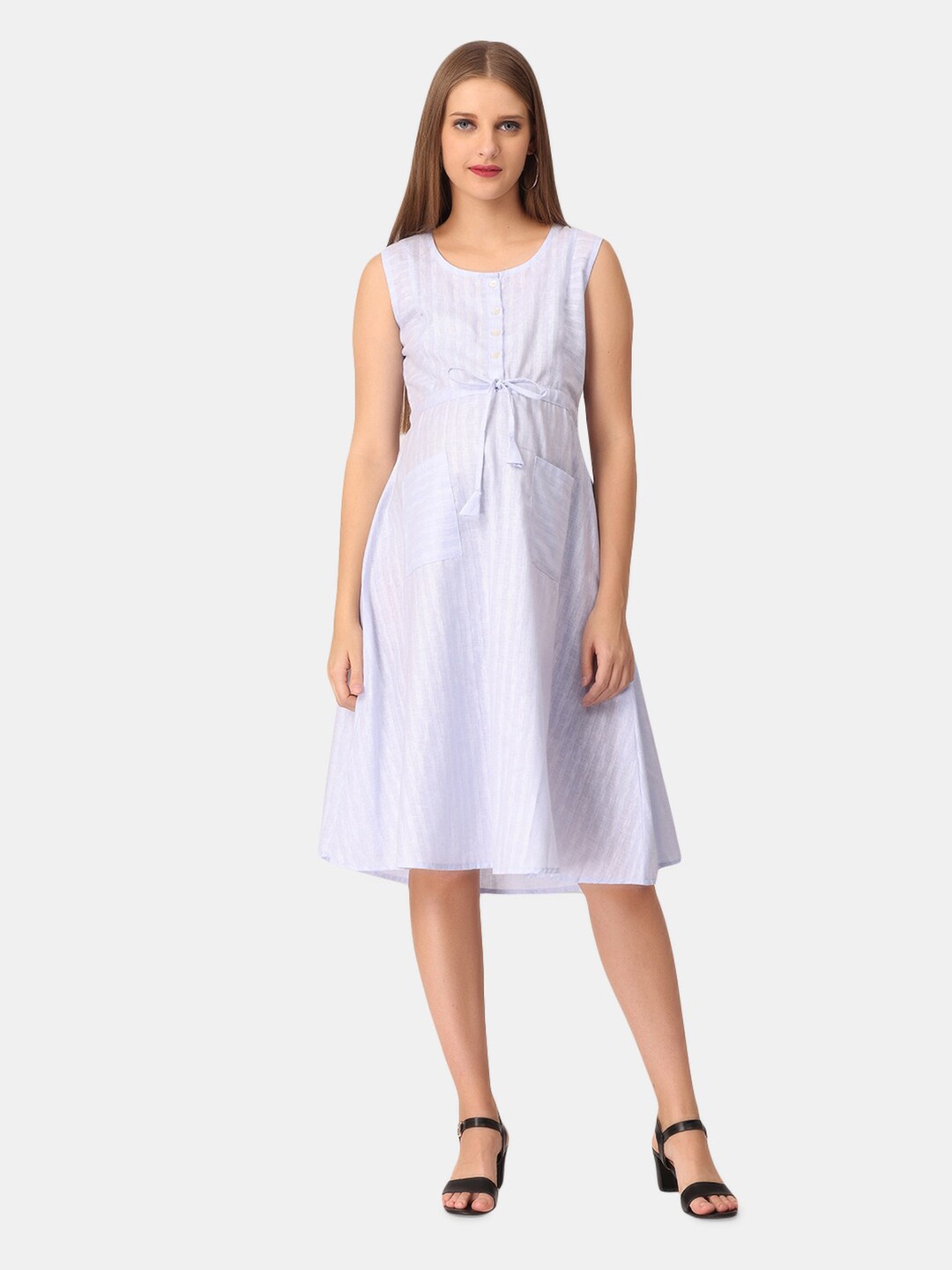 

The Mom Store Blue Maternity & Nursing Dress