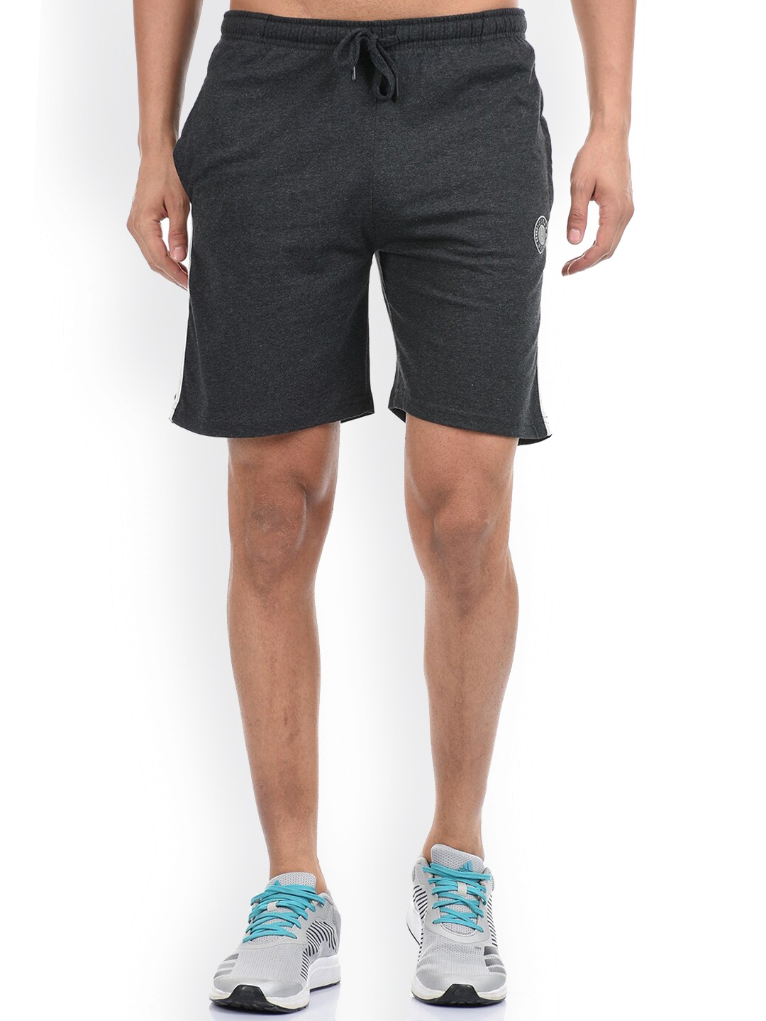 

Cloak & Decker by Monte Carlo Men Charcoal Solid Regular Fit Sports Shorts