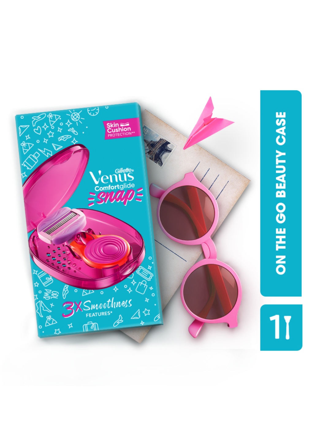 

Gillette Venus Comfortglide Snap Hair Remover Body Razor For Women, Pink