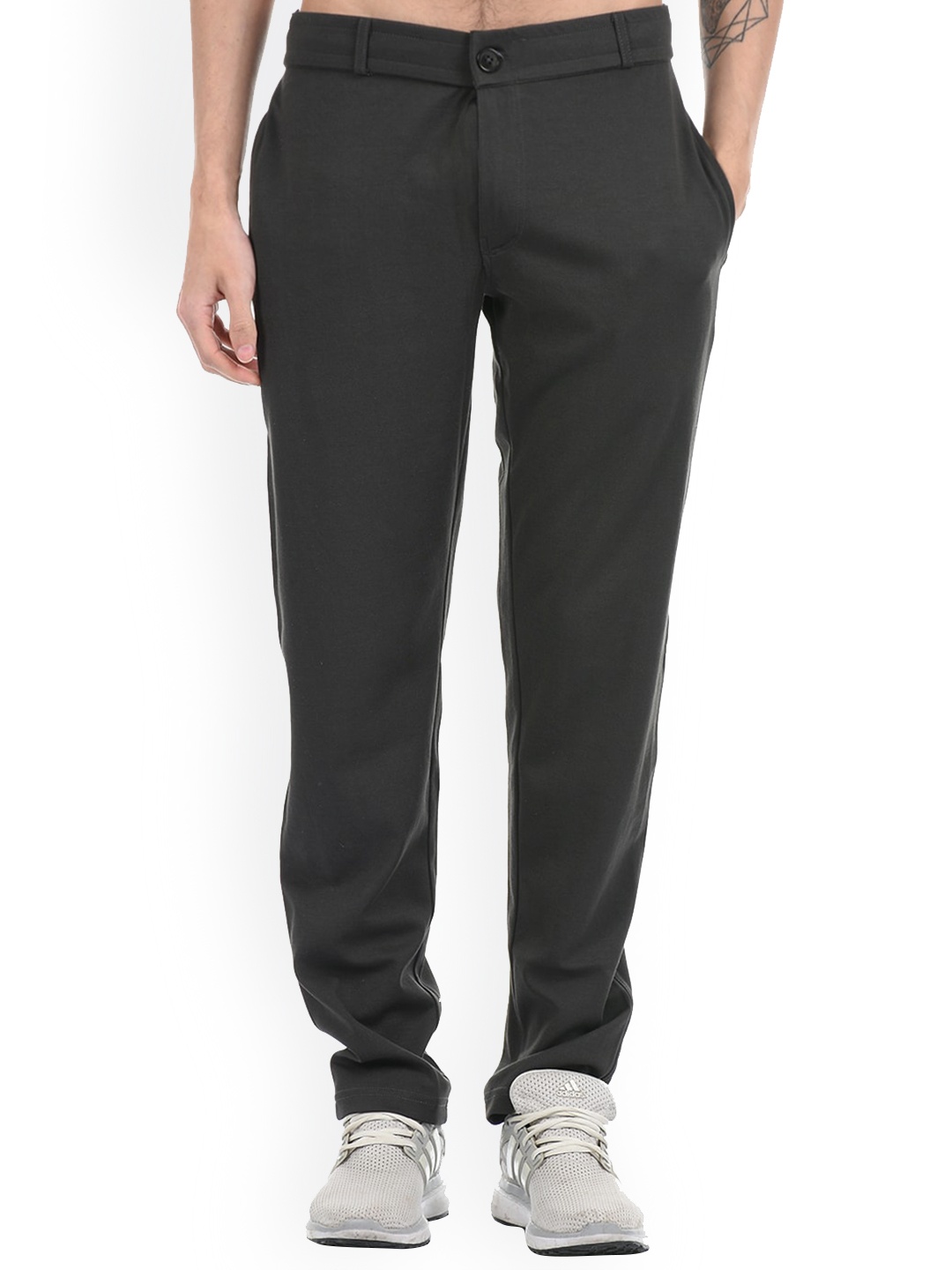 

ONEWAY Men Grey Solid Cotton Track Pants