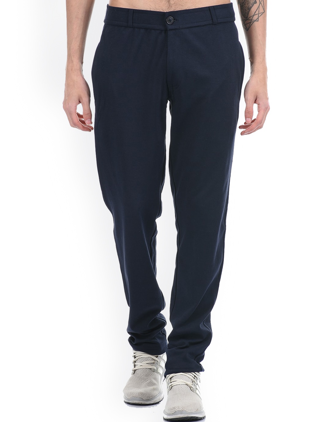 

ONEWAY Men Navy Blue Solid Cotton Track Pants