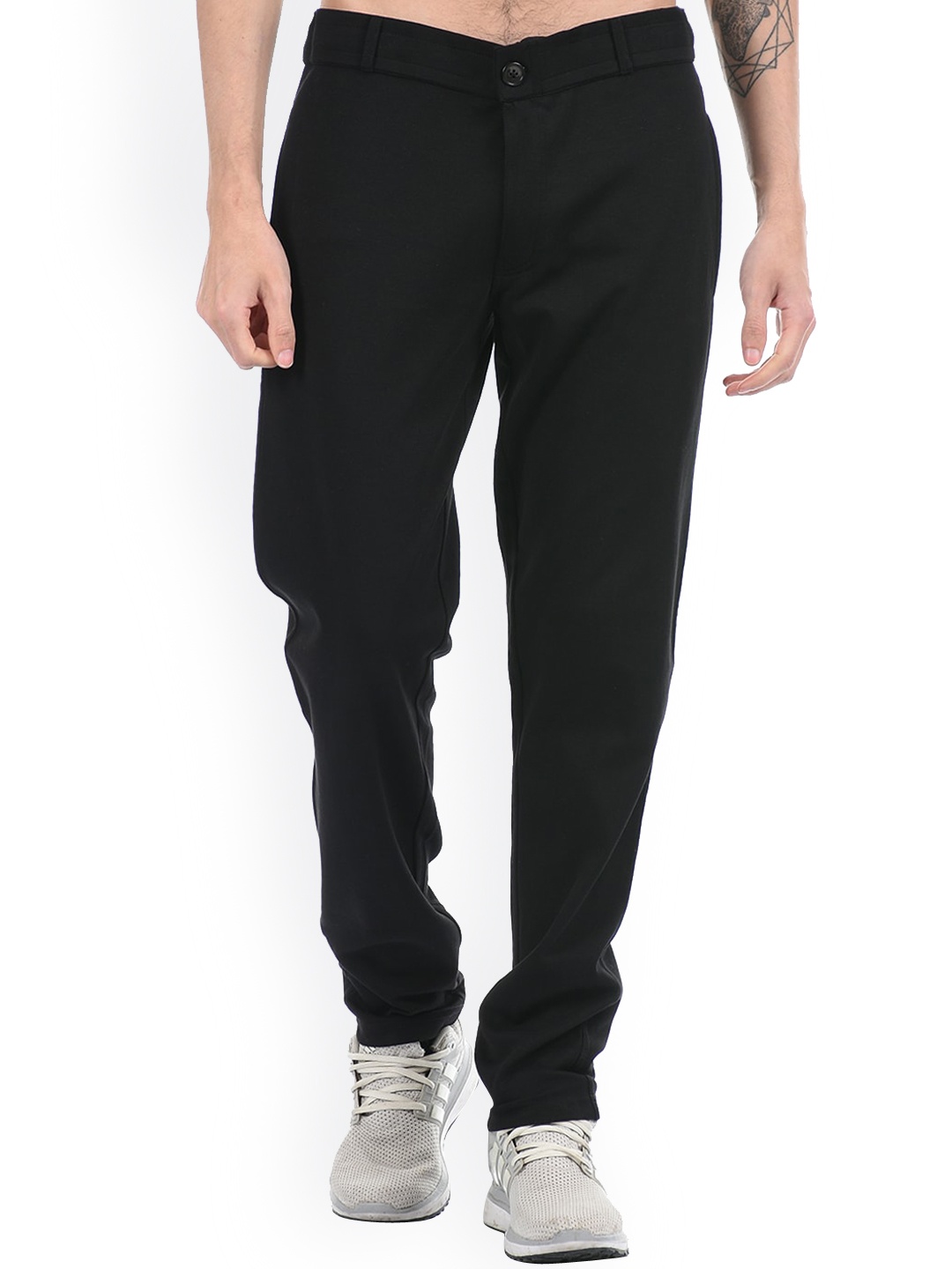 

ONEWAY Men Black Solid Cotton Track Pant