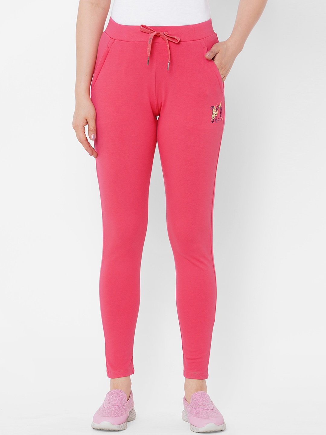Sweet Dreams Women Pink Solid Cotton Track Pants