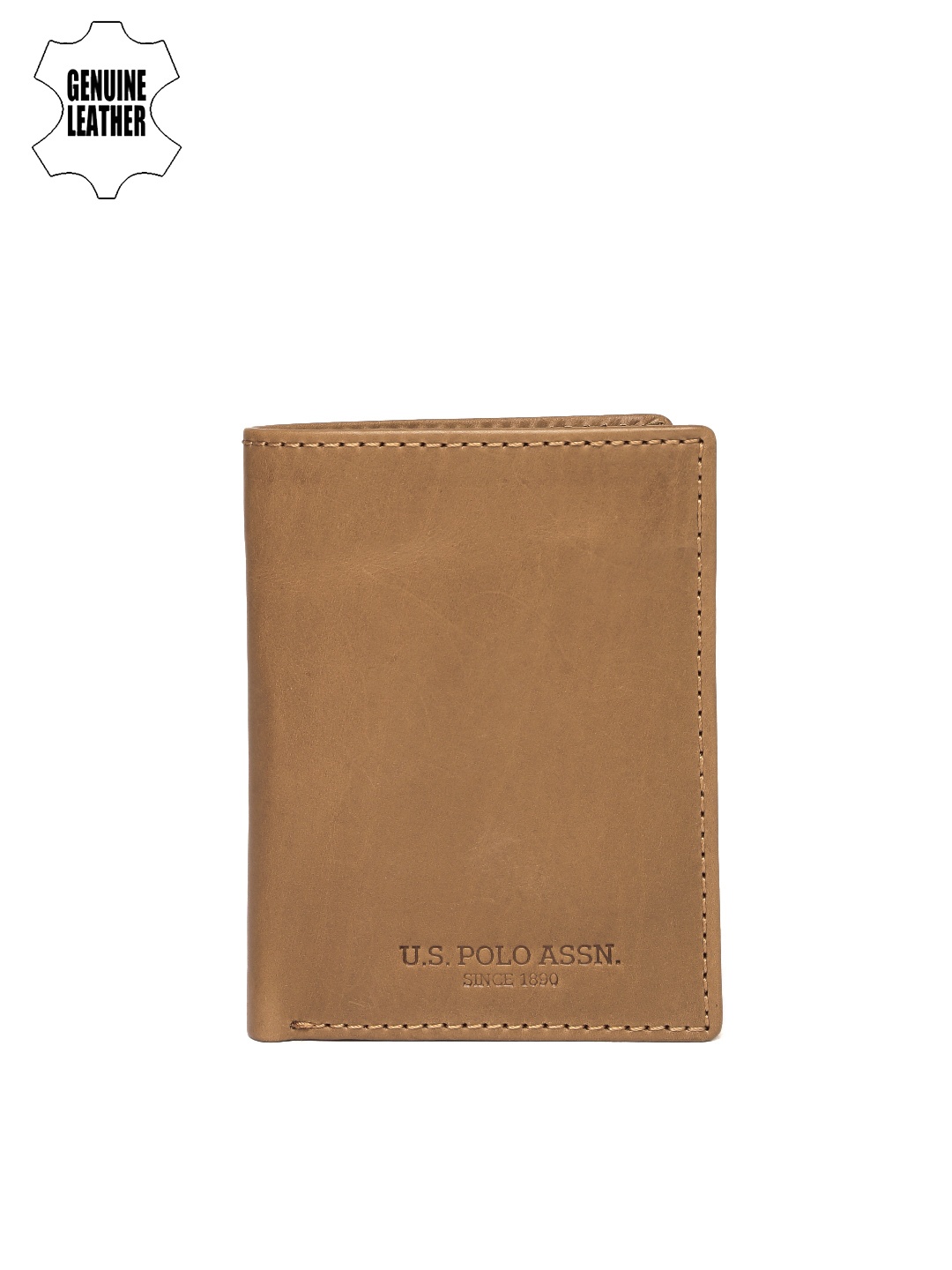 

U.S. Polo Assn. Men Tan Brown Solid Two Fold Wallet