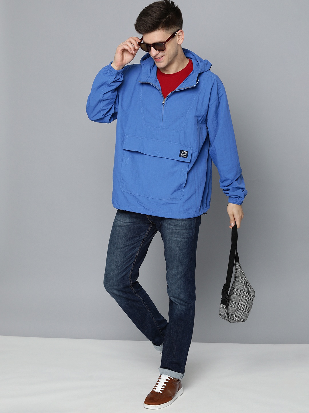 

Levis Men Blue Solid Hooded Sweatshirt