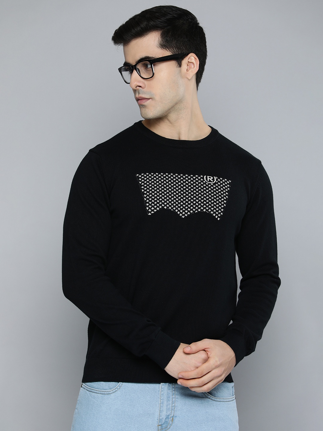 

Levis Men Black Printed Crew Neck Pullover