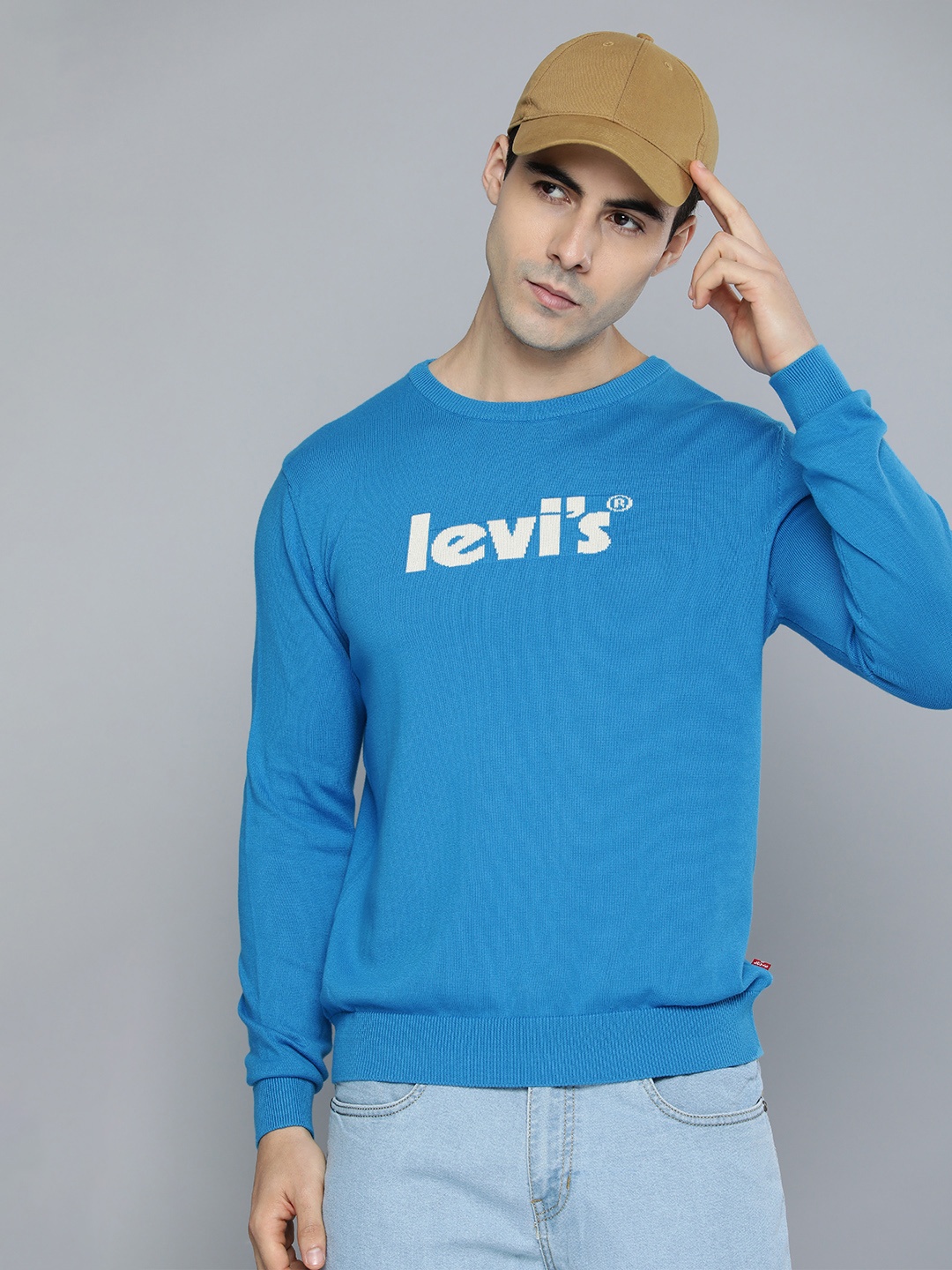 

Levis Men Yellow Printed Sweatshirt, Blue