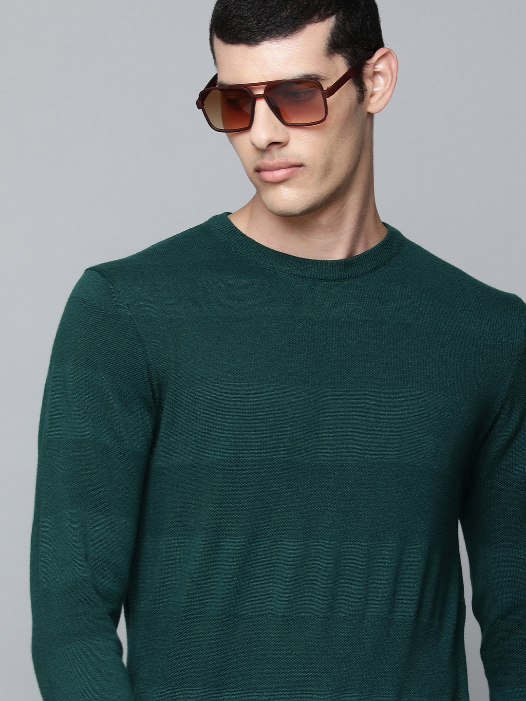 

Levis Men Green Striped Sweatshirt