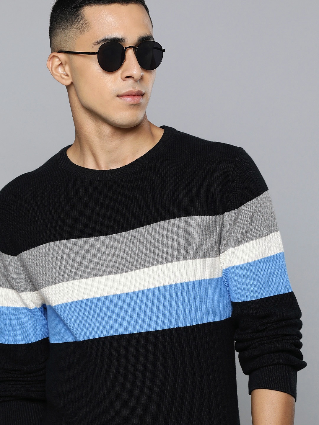 

Levis Men Black Striped Pure Cotton Sweatshirt