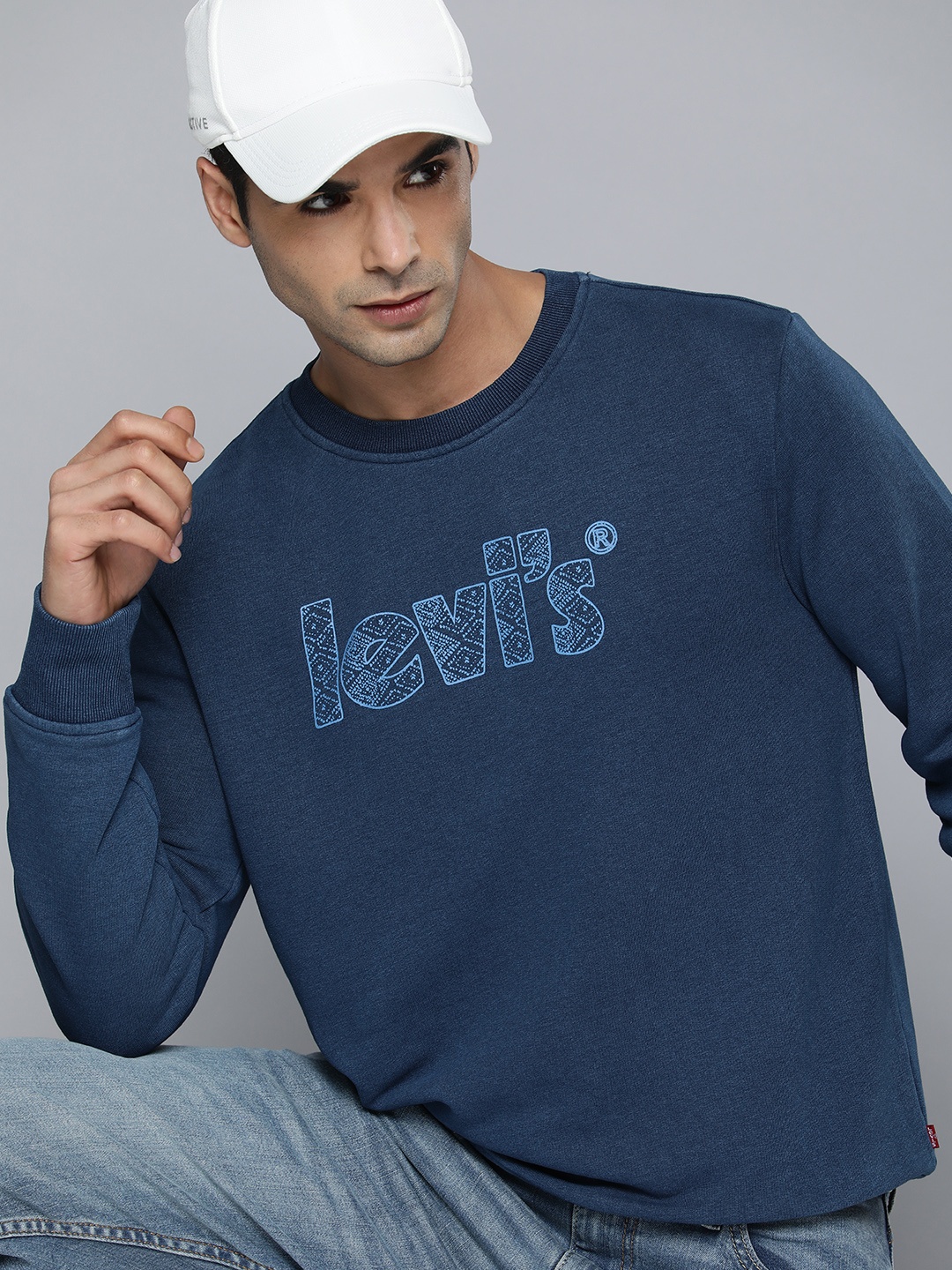 

Levis Men Blue Brand Logo Printed Pullover Sweatshirt