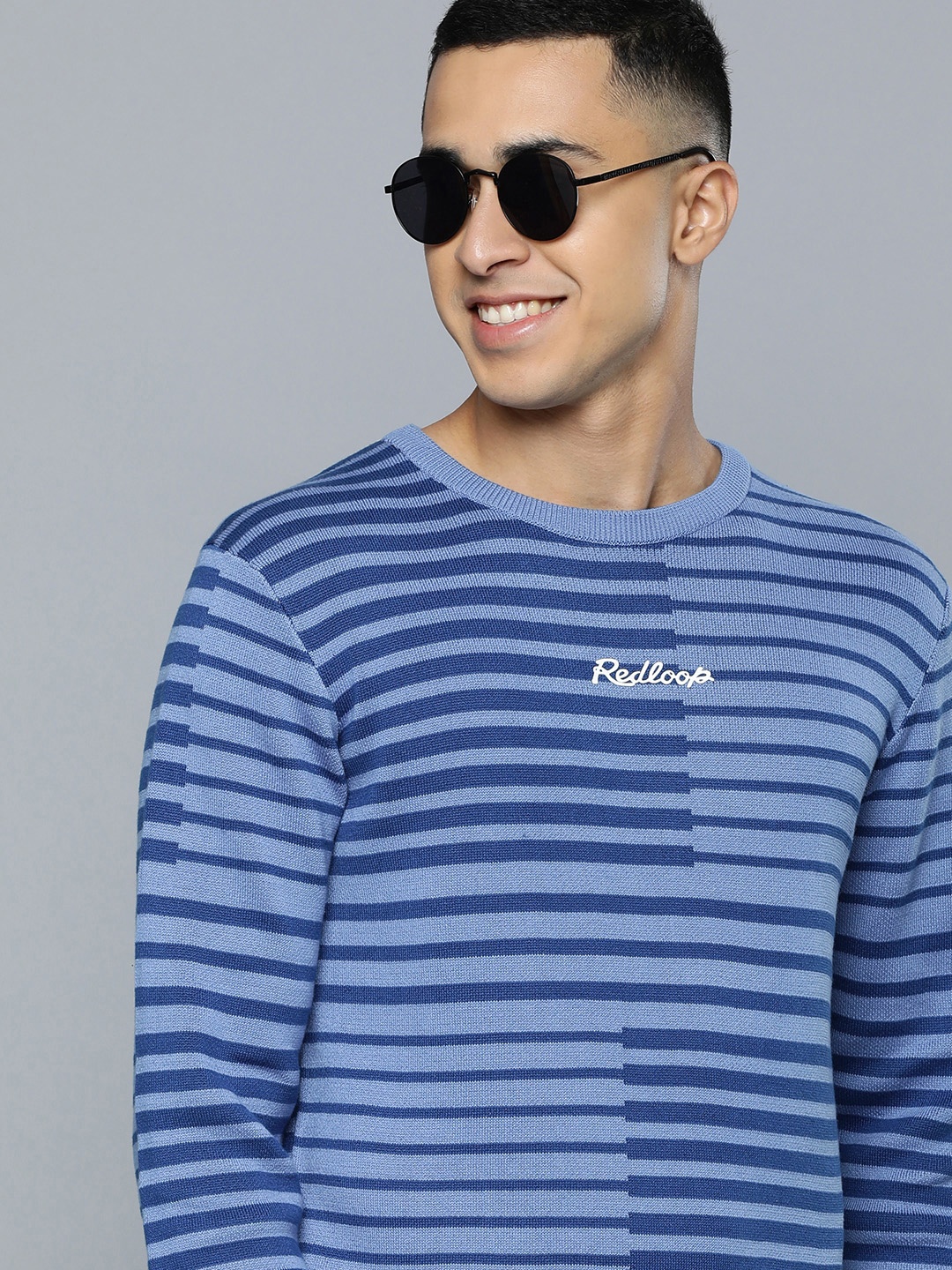 

Levis Men Blue Striped Pure Cotton Sweatshirt