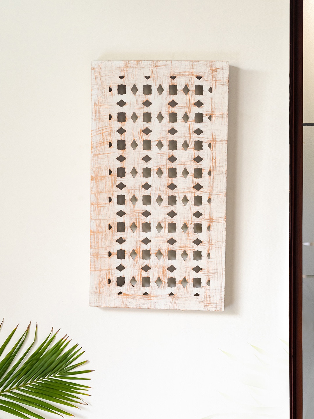 

ExclusiveLane White Tessellations Textured Wooden Wall Hanging