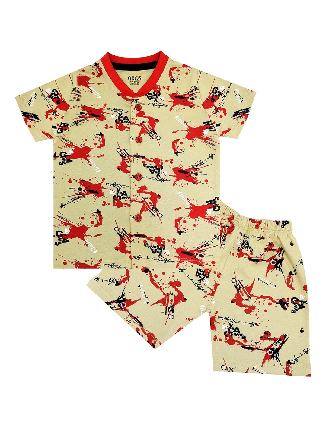 

3BROS Unisex Kids Beige Clothing Set
