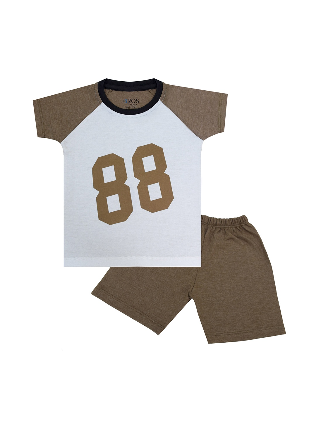 

3BROS Unisex Kids Brown T-shirt & Shorts