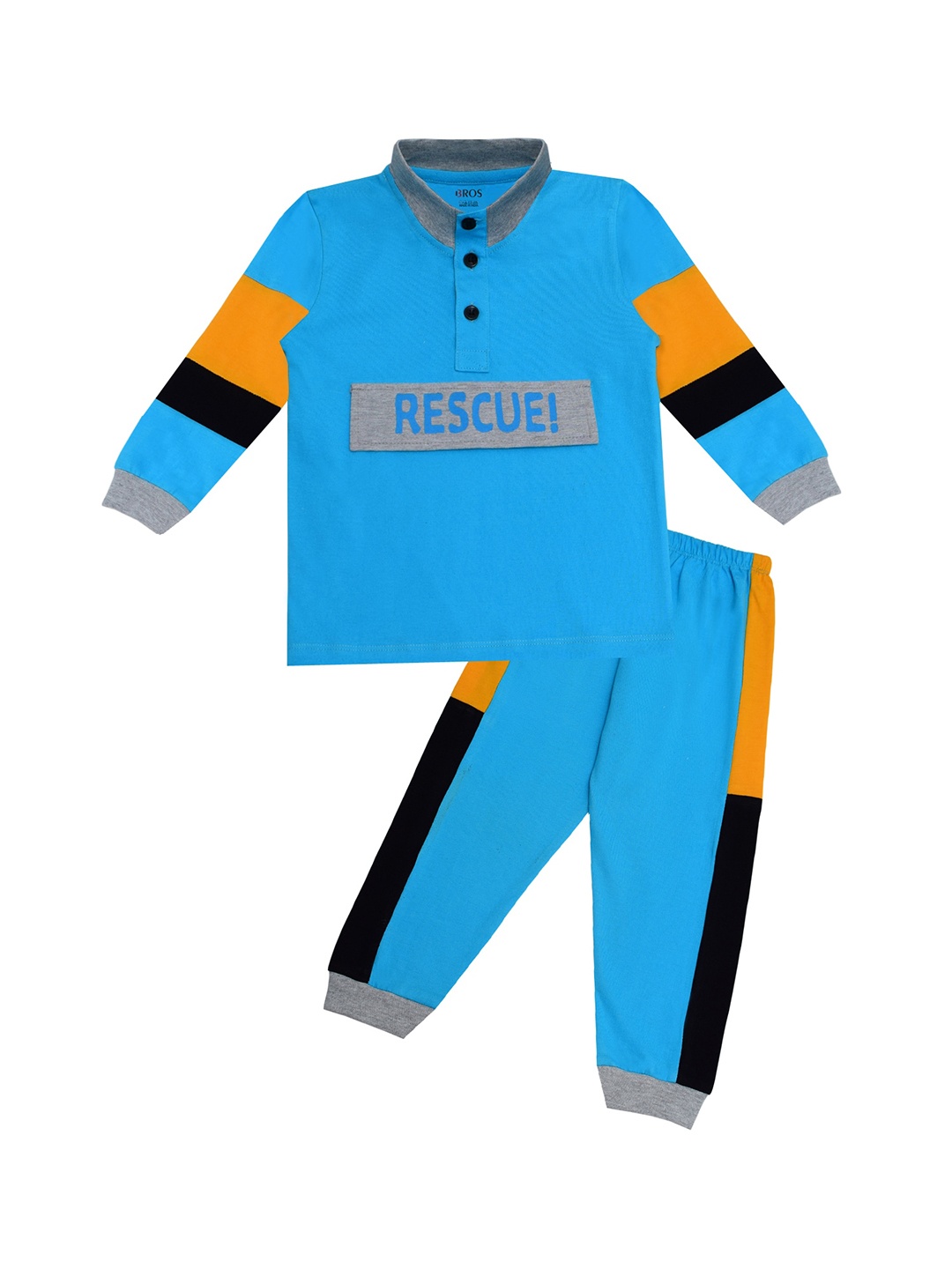 

3BROS Kids Turquoise Blue & Orange T-shirt with Joggers