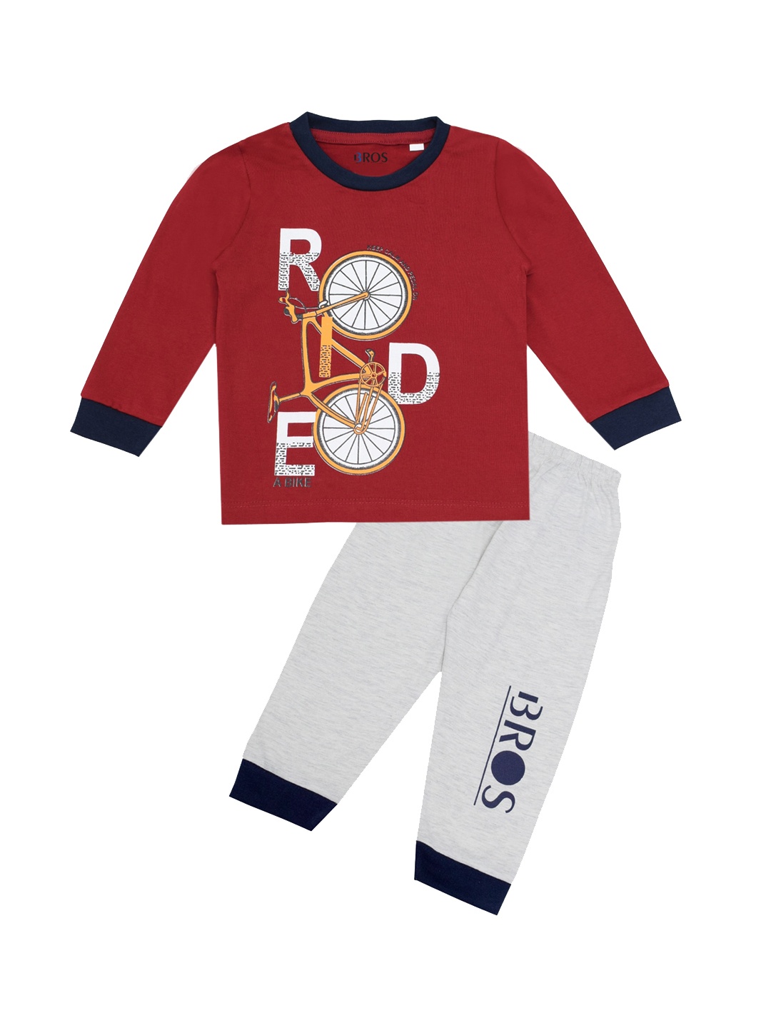 

3BROS Unisex Kids Maroon Clothing Set