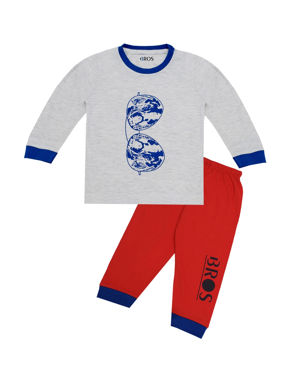 

3BROS Unisex Kids Grey Melange Clothing Set