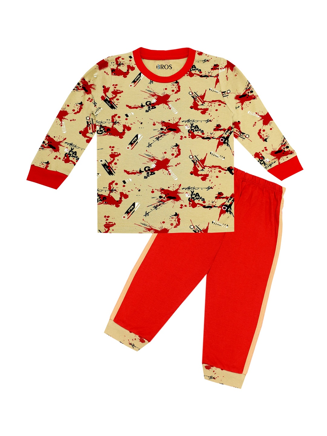 

3BROS Unisex Kids Beige Clothing Set