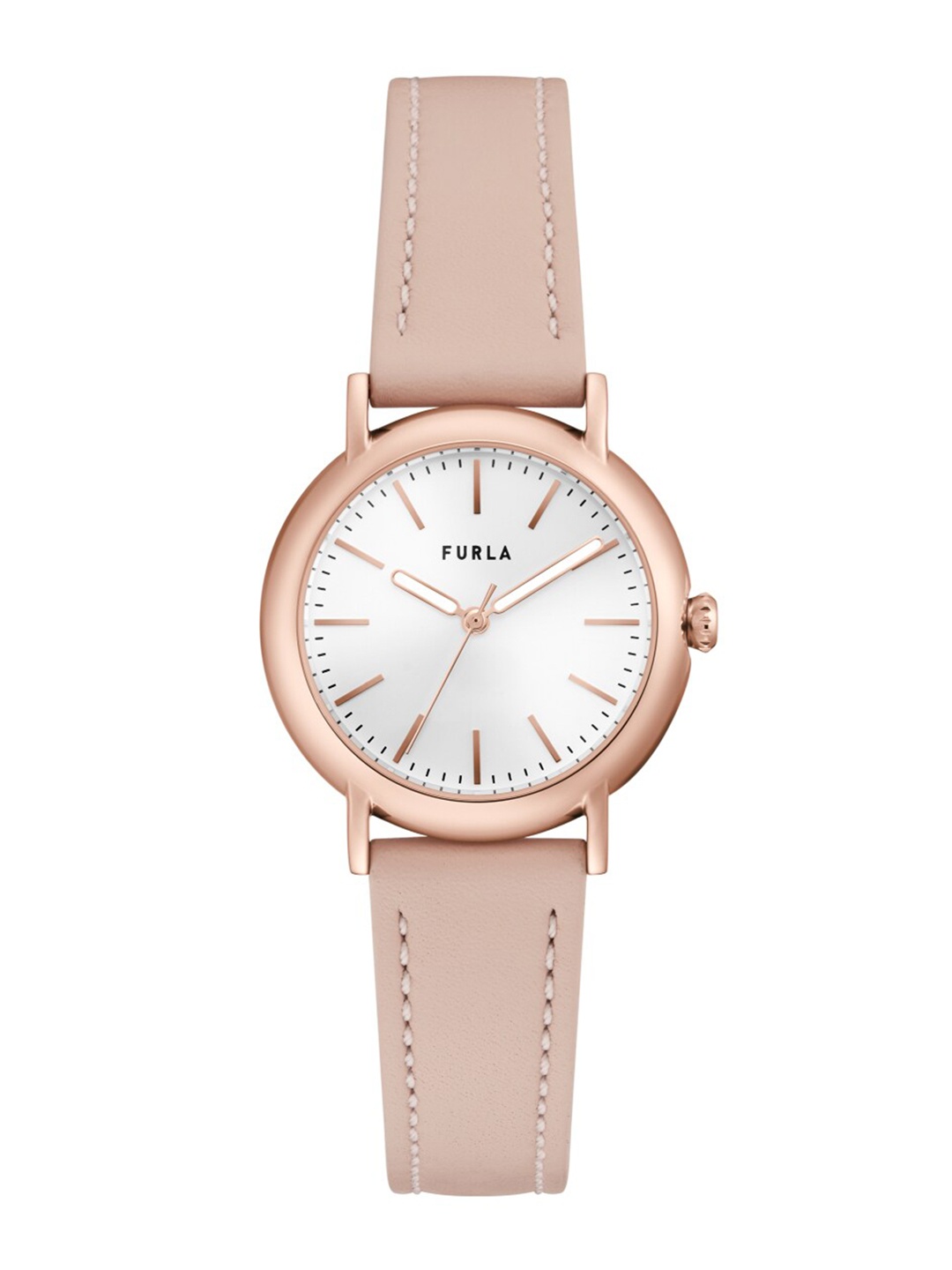 

Furla Women Silver-Toned Dial & Beige Leather Bracelet Style Straps Digital Watch