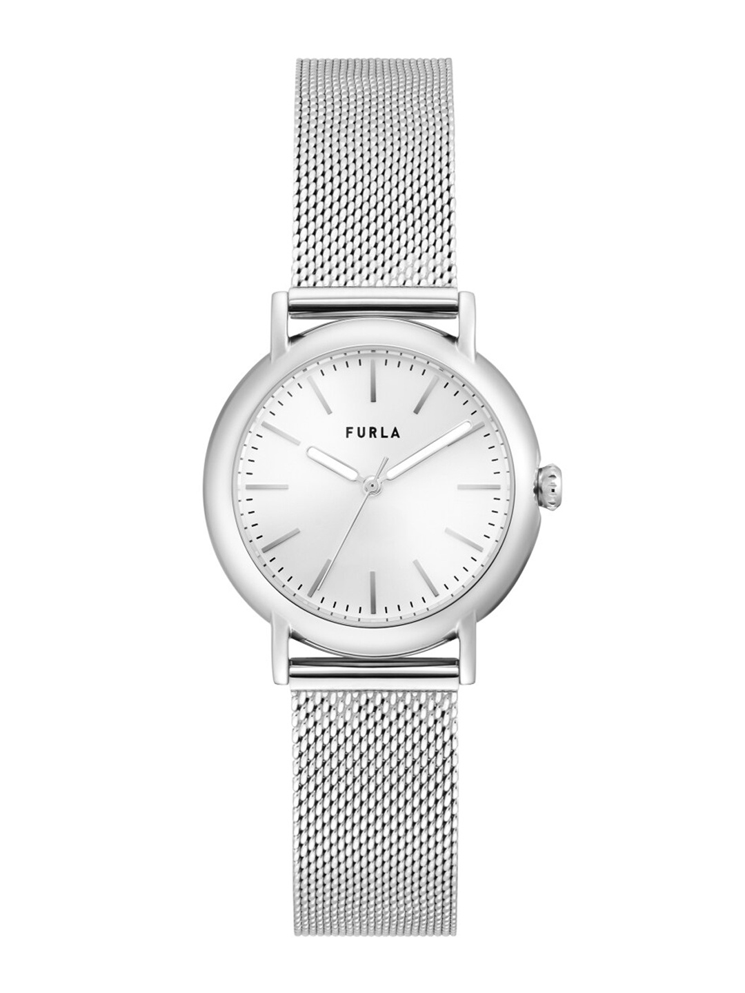 

Furla Women Silver-Toned Embellished Dial & Silver Toned Stainless Steel Bracelet Style Straps Analogue Watch