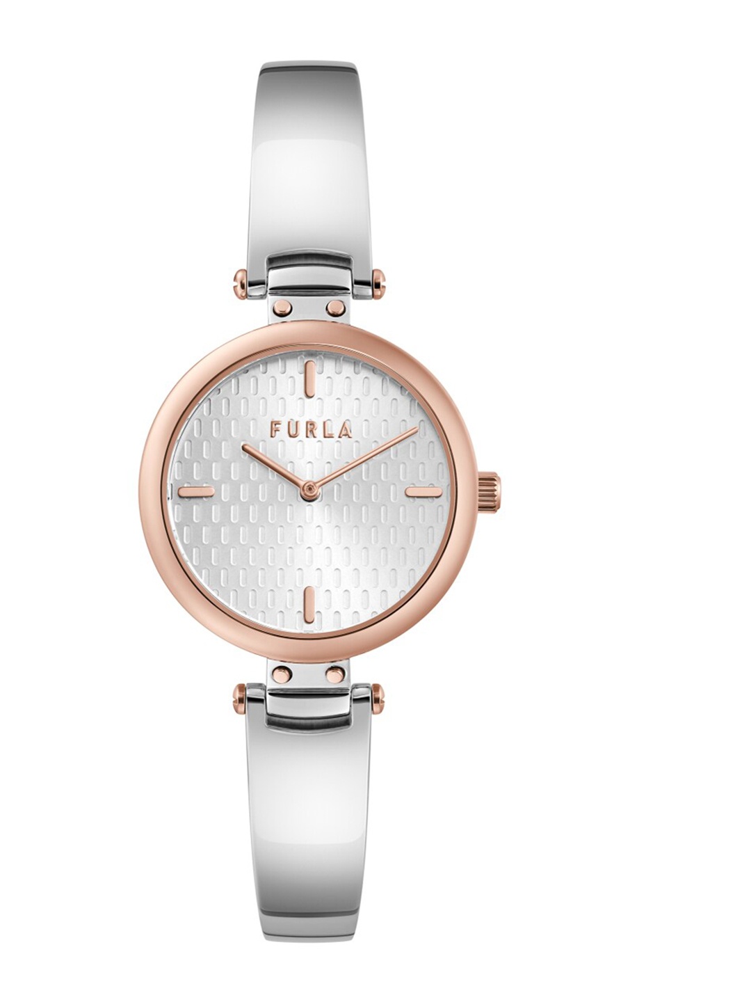 

Furla Women Silver-Toned Dial & Silver Toned Stainless Steel Bracelet Style Straps Analogue Watch
