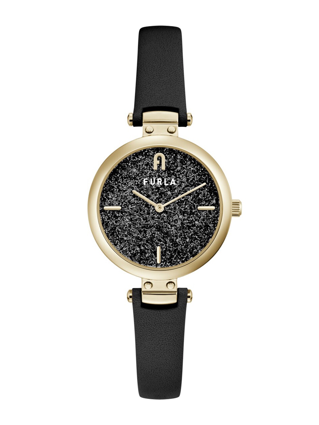 

Furla Women Black Printed Dial & Black Leather Analog Watch