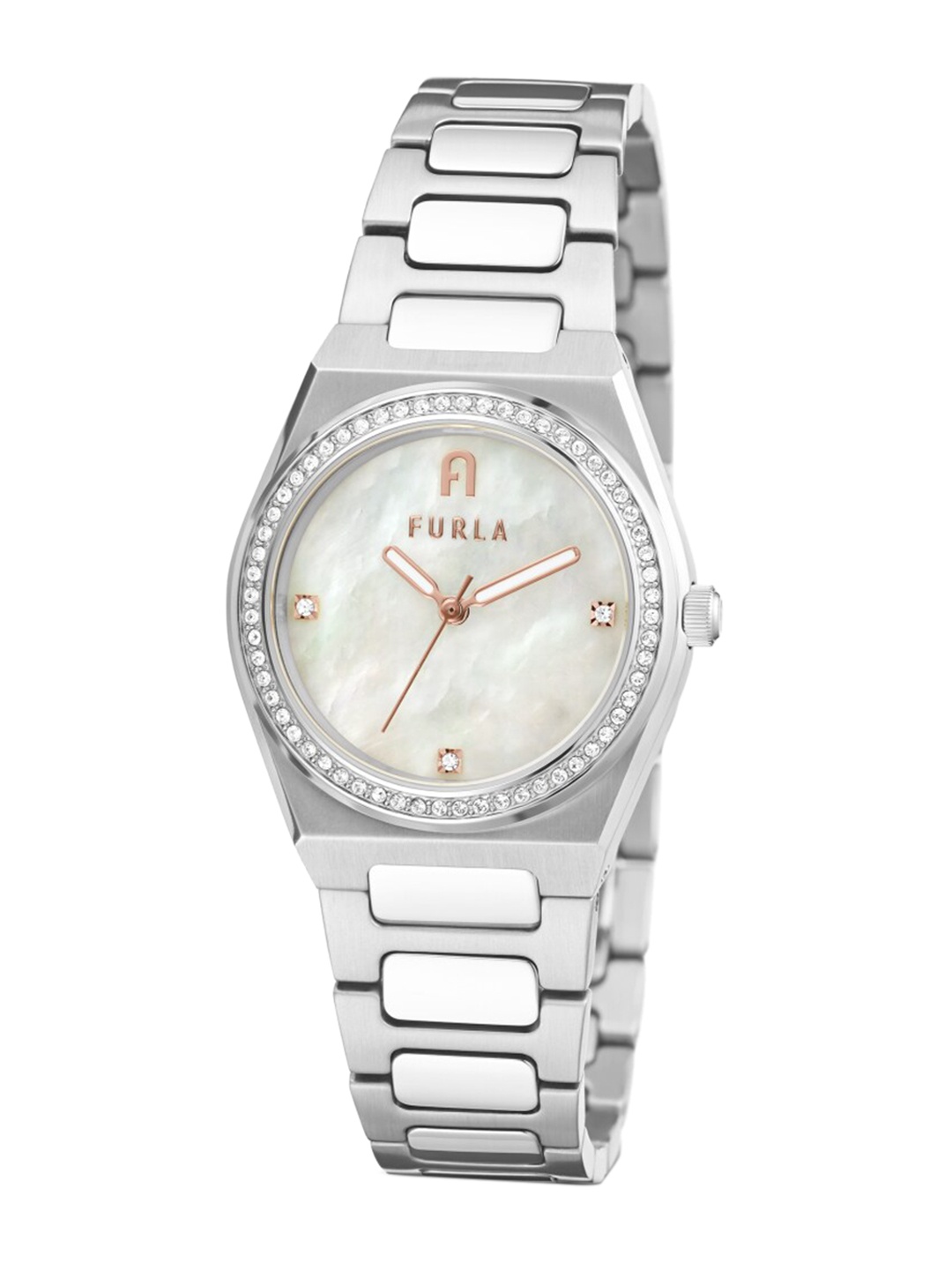 

Furla Women White Silver-Toned Printed Dial & Stainless Steel Straps Analogue Watch