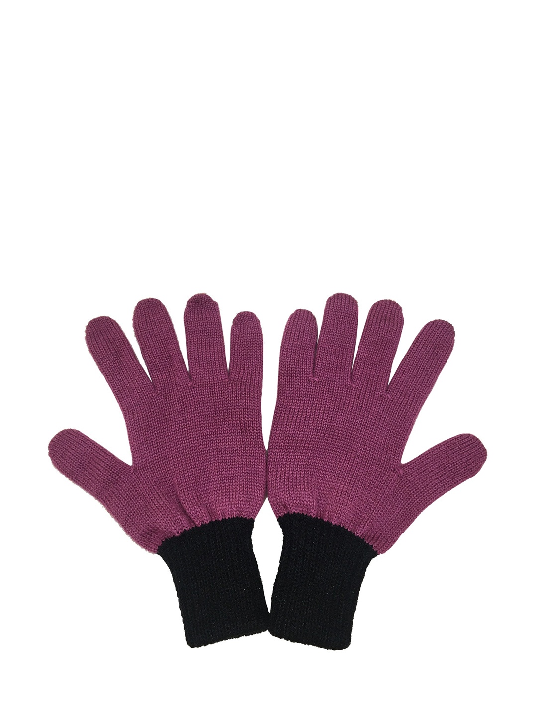 

Gajraj Women Black & Purple Winter Woolen Gloves