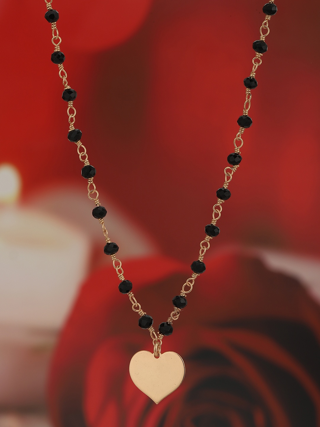 

Carlton London Rose Gold & Black Brass Rose Gold-Plated Necklace
