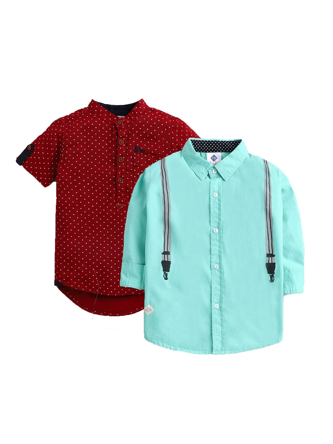 

TONYBOY Boys Maroon Premium Printed Casual Shirt