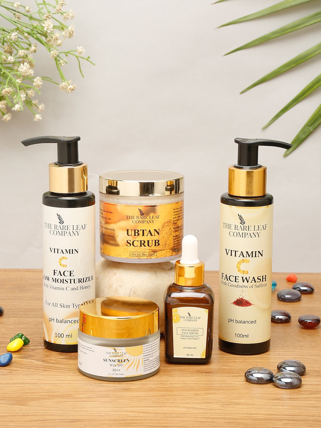 

THE RARE LEAF COMPANY Unisex Face And Body Skincare Routine Combo Skin Care Gift Set, Multi