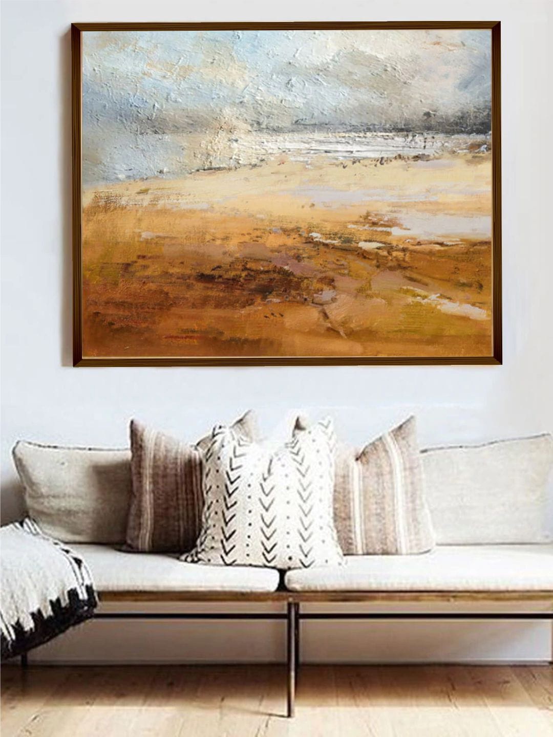 

The Art House Brown & Blue Abstract Painting Wall Art