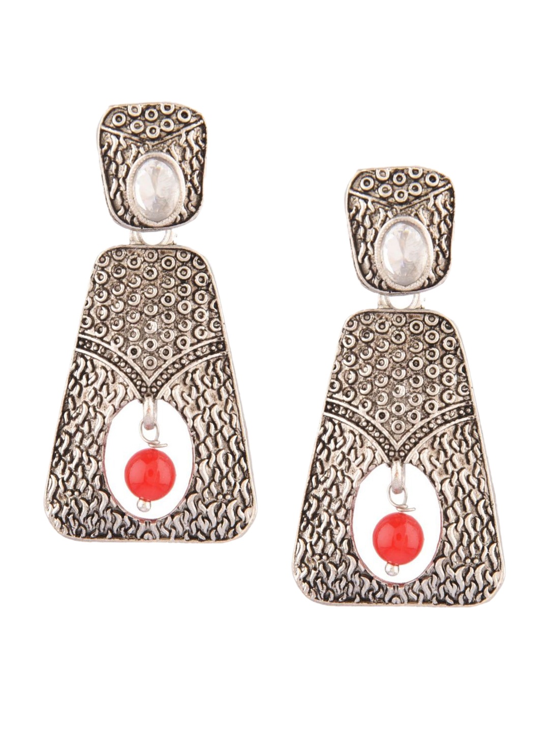 

Efulgenz Oxidized Silver Tone Dangle Earrings Set of 2 for Women, Girls Drop Earrings