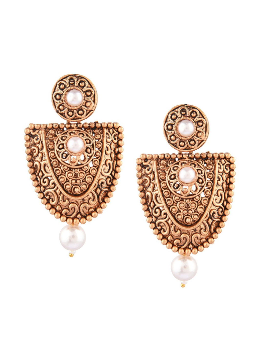 

Efulgenz White Gold-Plated Classic Drop Earrings