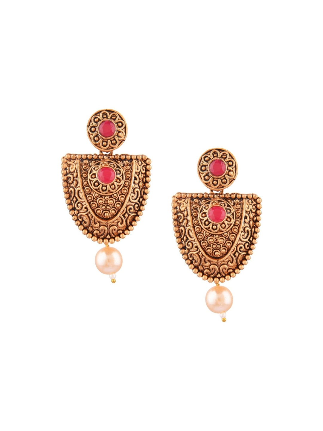 

Efulgenz Pink Classic Drop Earrings