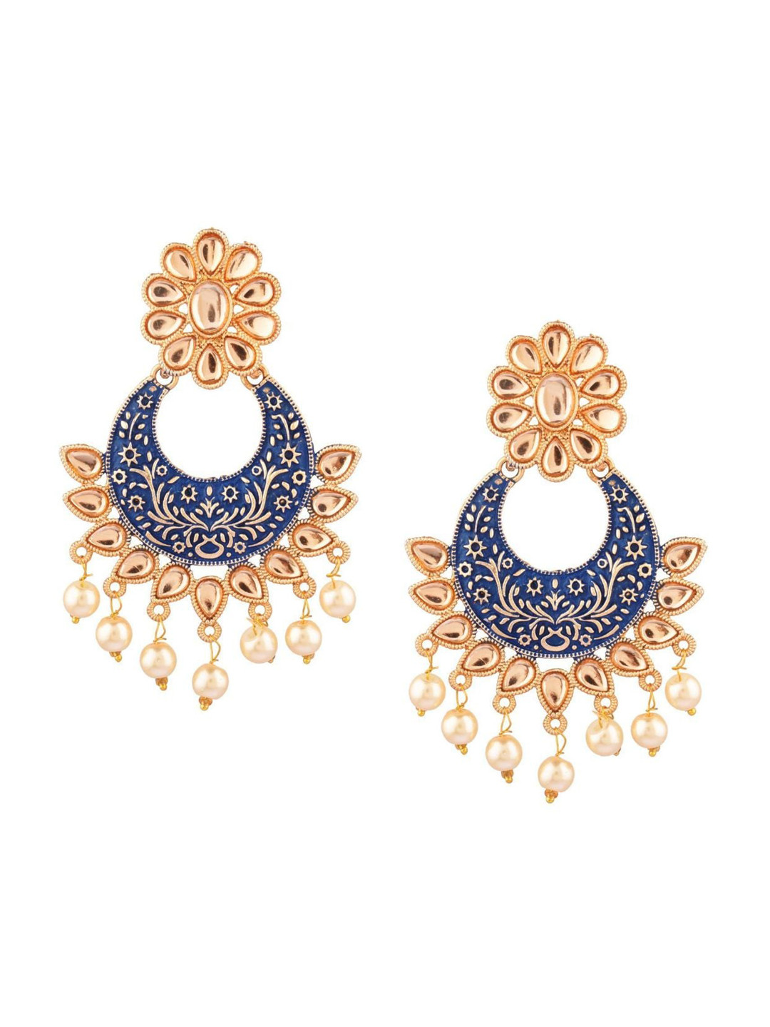 

Efulgenz Blue Floral Chandbalis Earrings