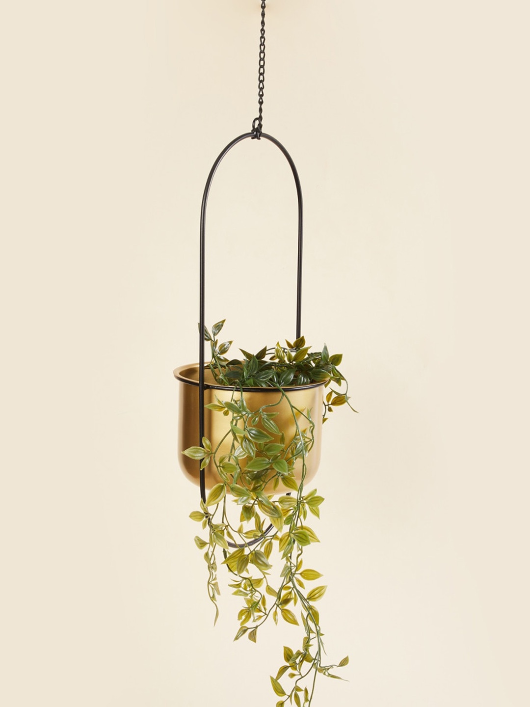 

Valencia Rancher Gold-Toned Metal & Ceramic Hanging Planter