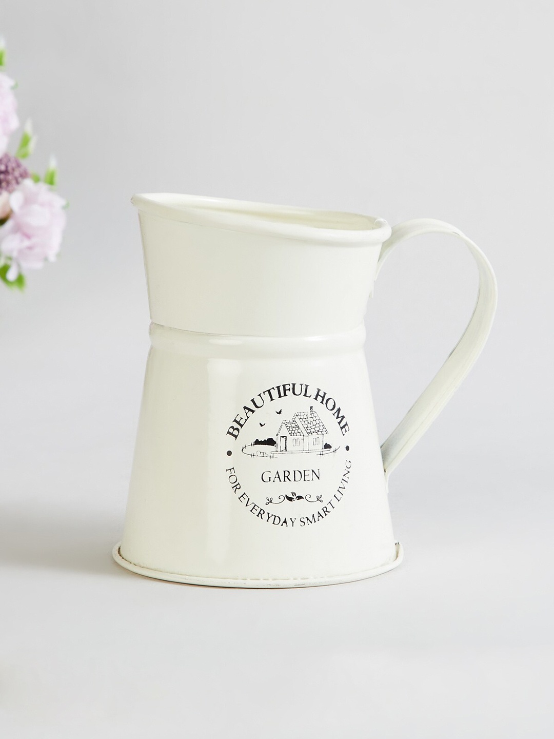 

Home Centre White Printed Round Gardening Water Can